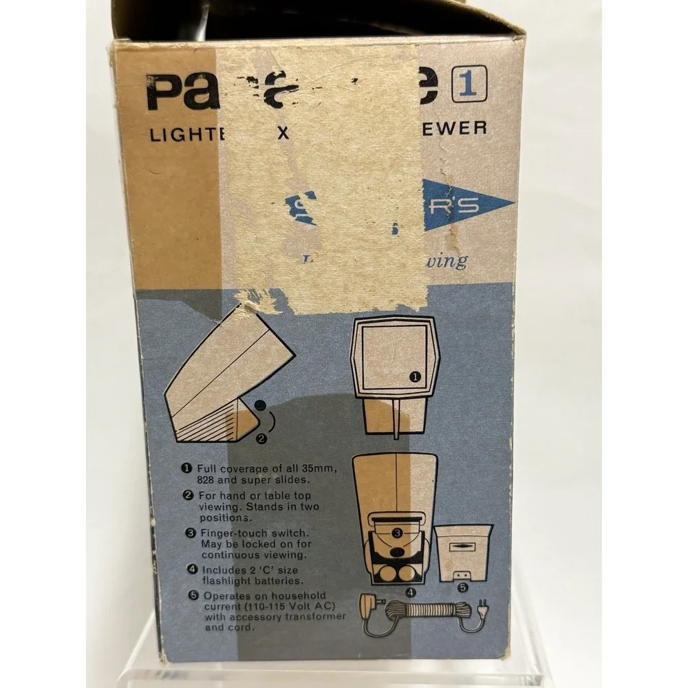 Sawyers Pana-Vue 1 Lighted 2x2 Slide Viewer‎ In Original Box - Cord Missing